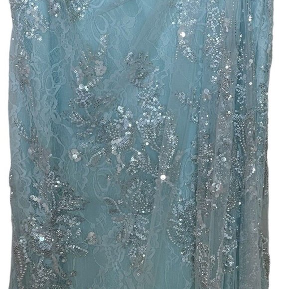 NWT MAC DUGGAL ONE SHOULDER SIDE CUT EMBROIDERED SEQUINED GOWN MINT 2 68507 - Picture 5 of 5